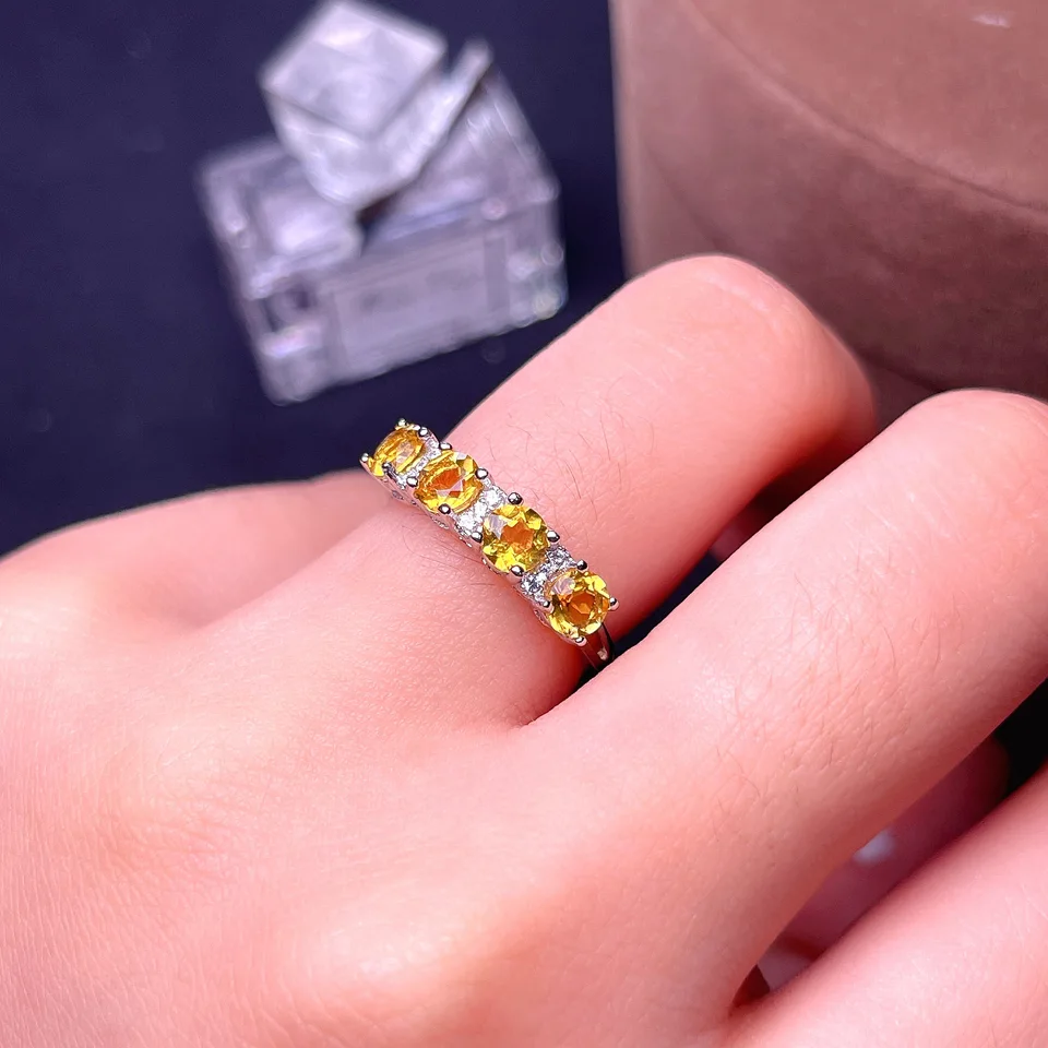 천연 황수정 반지 925 실버, 밝은 파란색, 신선하고 세련된 아름다운 무드 반지 - AliExpress