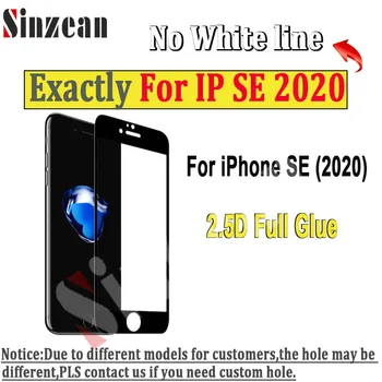 

Sinzean 100pcs For IPHONE SE 2020 2.5D Full Glue Full covered tempered glass Screen Protector Film