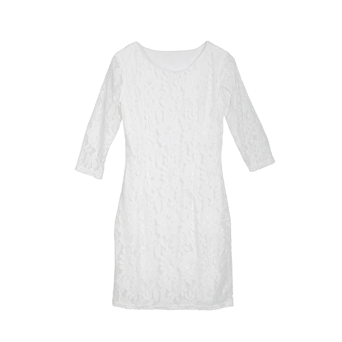 Mom&Me Family Matching Long Sleeve Lace Wedding Party Dress for Mother Daughter