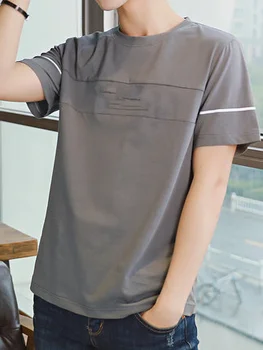 

Short-sleeved t-shirt men's casual simple bottoming shirt half-sleeved clothes 8161