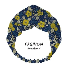 

2020 Bright Floral Print Women Headband Bohemian Vintage Cross Turban Bandage Bandanas Hair Band Headwear Hair Accessories