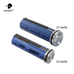 Tactifans CNC Full Steel 14 15 Teeth Piston with Aluminum Piston Head M4 AK Series Set for Airsoft AEG Gearbox V2 V3 V6