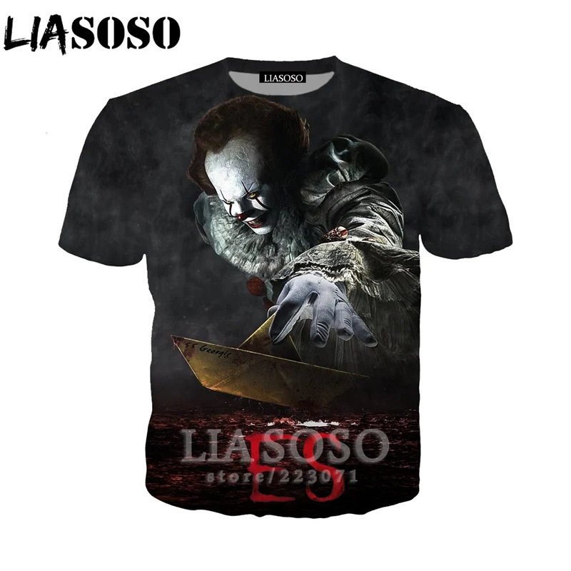 

LIASOSO Men Women Pennywise Sweatshirt 3D Print It Chapter Two Terror Clown T Shirt Fashion Street Hip Hop Top Pullover A305-55