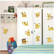 6077 ПЭТ эльф Пикачу горячие продажи наклейки на стену с мотивами из мультфильмов украшения настенные наклейки оптом Настраиваемые