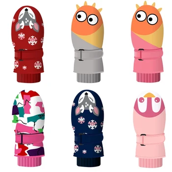 

Kids Winter Warm Gloves Cartoon Cute Windproof Children Boy Girl Ski Cycling Climbing Outdoor Gloves Waterproof Thicken Mittens