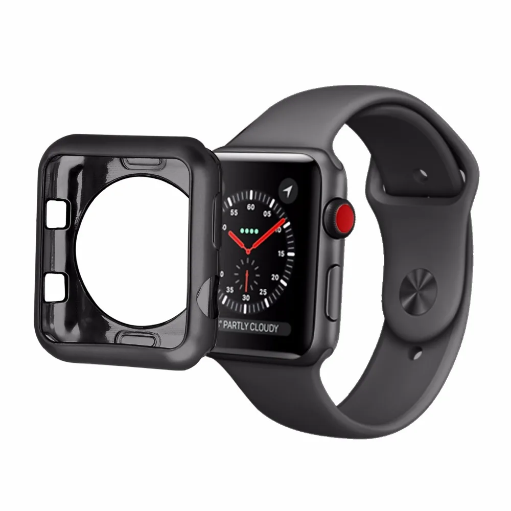 Стильный мягкий ТПУ защитный чехол iwatch Series 5 3 2 1 для Apple Watch 38 мм 42 мм цветной чехол 44 мм идеальный бампер