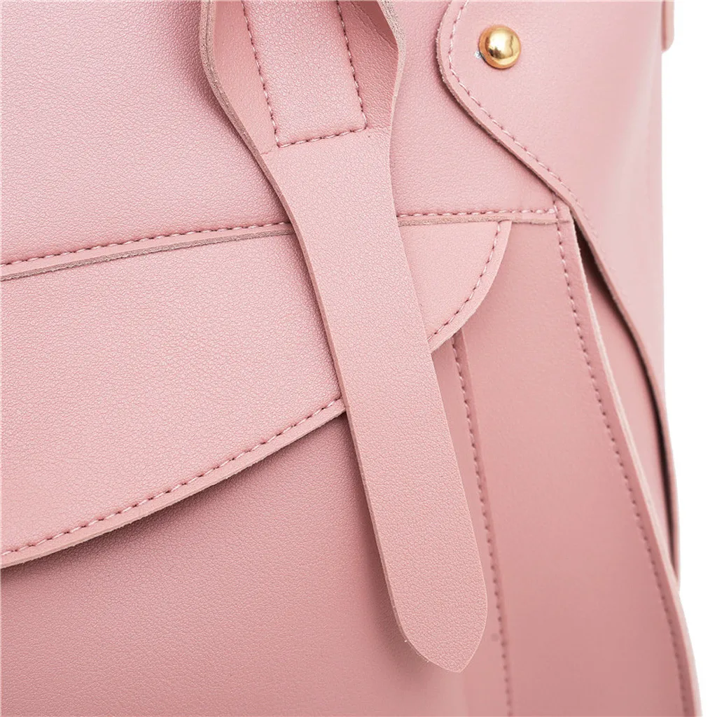 Fashion Ladies Shoulder Bag Casual Trend Three-piece Solid Color Leather Shoulder Bag Handbag Summer Shoulder Bag Bolso Mujer#20