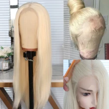 Новые светлые синтетические парики на кружеве, предварительно выщипанные длинные шелковистые прямые Термостойкие кружевные парики