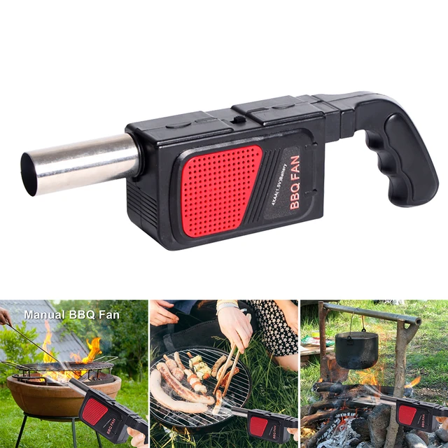 Kézi Elektromos Barbecue Ventilátor Kültéri Piknik Főző Szerszám Hordozható Bbq Fúvó Konyhai Szerszámok （Nincs Akkumulátor - Image 6