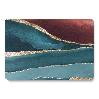 

Shimmering teal and brown watercolor Pattern Laptop Case For MacBook Air 11.6 12 13.3 Retina New Pro 15.4 16 inch Cover shell