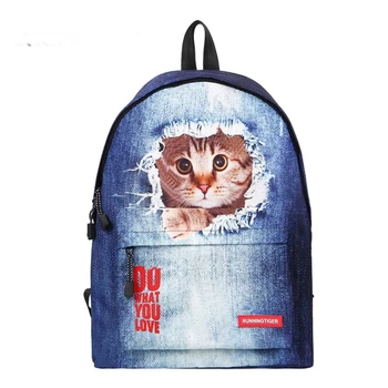 

cute cartoon dog cat school bag for boys girl rucksack travel backpack women backpack 16inch leisure outdoor bag 16''