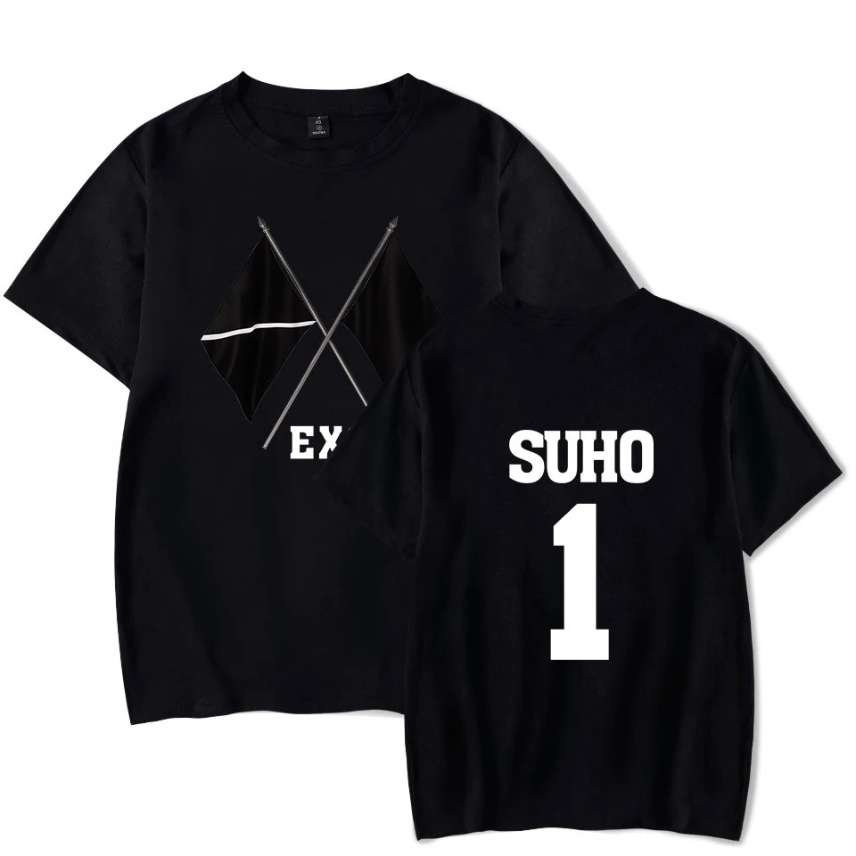 KPOP EXO альбом шестая альбом OBSESSION WE ARE ONE EXO футболка с принтом женская/мужская одежда горячая Распродажа Топы с коротким рукавом Футболка