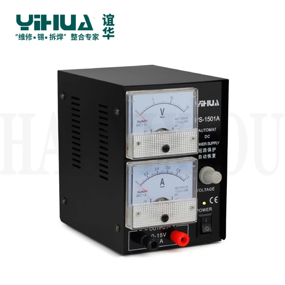 YIHUA 1501A Высокое качество 15V 1A регулируемый постоянный ток питания Мобильный