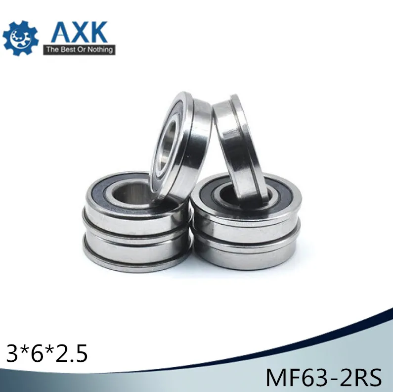 MF63-2RS Bearing 3x6x2.5mm ( 10 PCS ) ABEC-1 Miniature Flanged MF63RS Ball Bearings LF-630DD