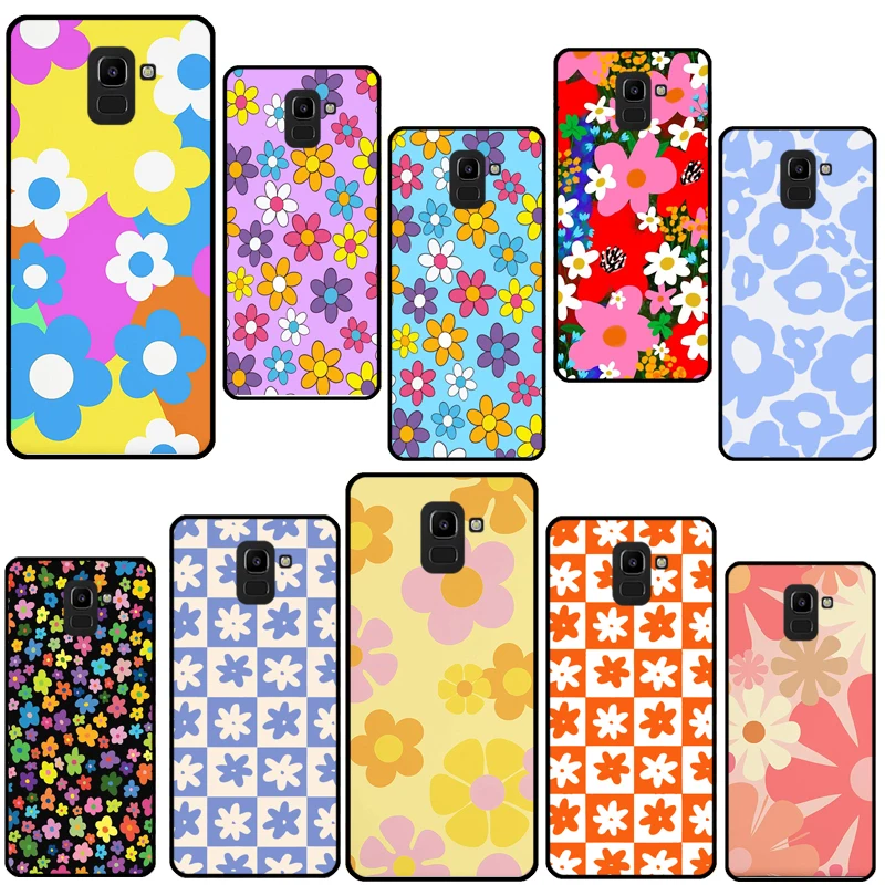 Psychedelic Flower Power Groovy Boho Daisy Fundas для Samsung J3 2017 J5 J7 A3 A5 J1 2016 J6 J4 Plus A7 A8 A9 J8 2018 Case Coque |