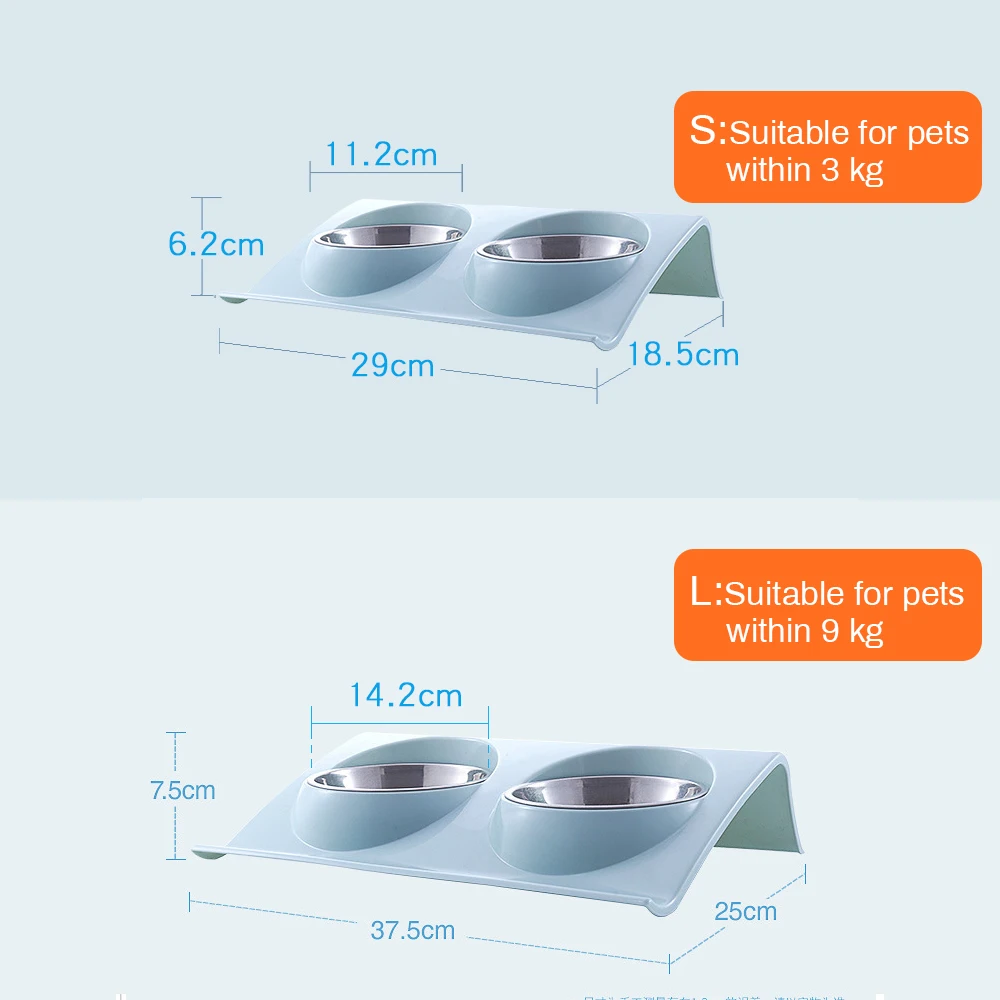 Миски для домашних животных, кормушка для воды для собак, щенков, кошек, товары для домашних животных, посуда для кормления, брызговик, чаша из нержавеющей стали, двойная