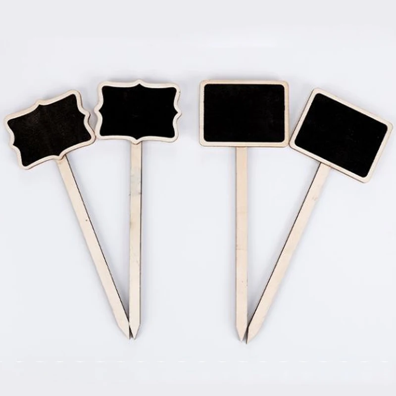 10 Pcs Wooden Blackboard Signs Flowers and Plants Tags for Courtyard 