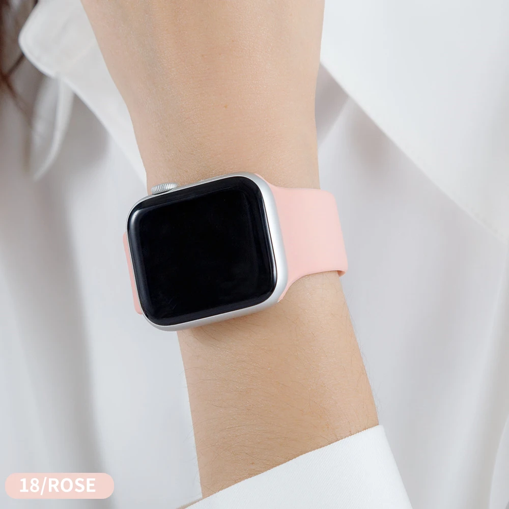 Rose Ремешок для Apple Watch 38 мм 42 мм iWatch 4 ремешка 44 мм 40 мм спортивный силиконовый ремень браслет Apple watch 5 4 3 2 Аксессуары для ремешка - Цвет ремешка: Rose
