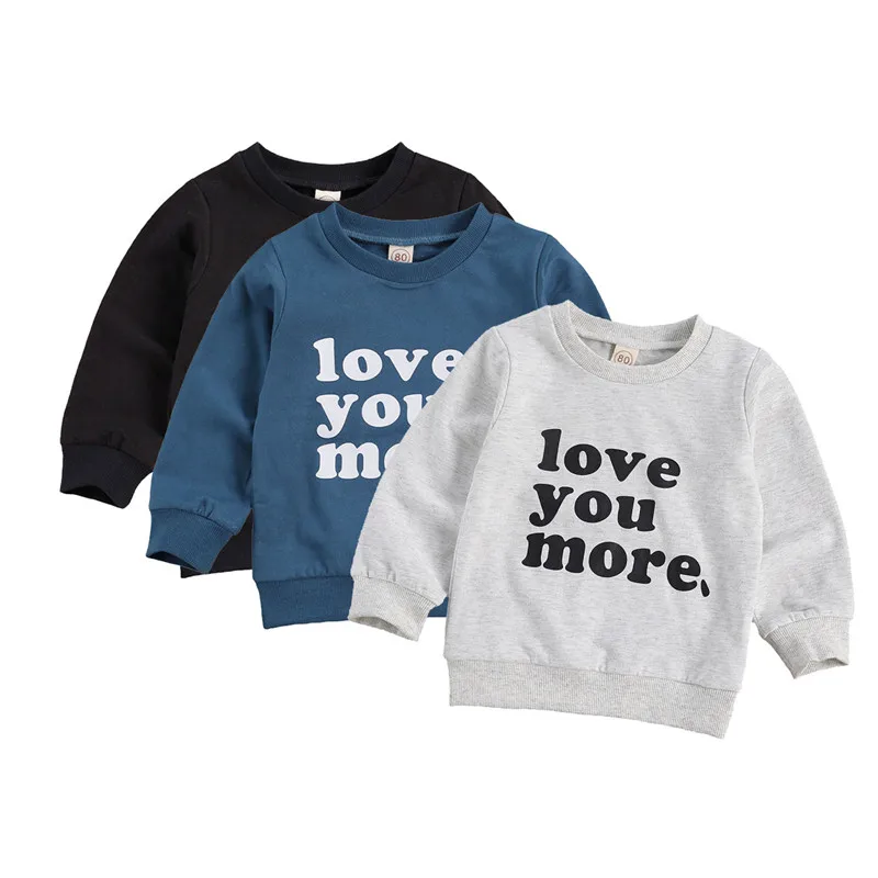 Toddler Kids Girls Boys Sweatshirts Long Sleeve Round Neck Letter Printed Casual Pullover Tops 6M-4Y Spring Autumn kids sweatshirt