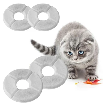 

4 Pcs Pet Cat Water Machine Accessory Filter Core Round Shape for Drinking Fountain Pet Water Fountain FPing