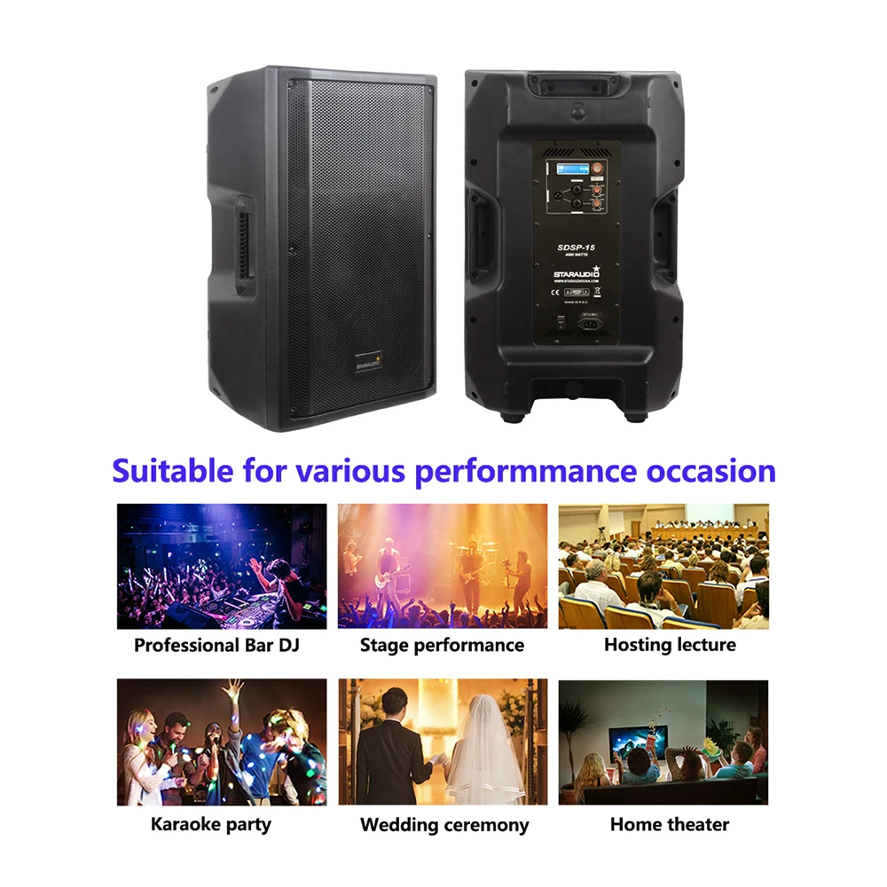 STARAUDIO 15 дюймов 4500 Вт Мощный активный динамик PA DJ KTV вечерние Клубные бар