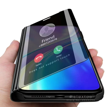 

realmext case smart mirror flip case for oppo realme xt x t tx rmx1921 6.4'' stand book cases on real me realmi xt coque fundas