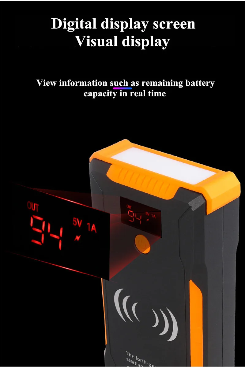 Автомобильное пусковое устройство power Bank Booster 22000mAh 1500A быстрая Беспроводная зарядка аварийная обновленная версия автомобильное зарядное устройство