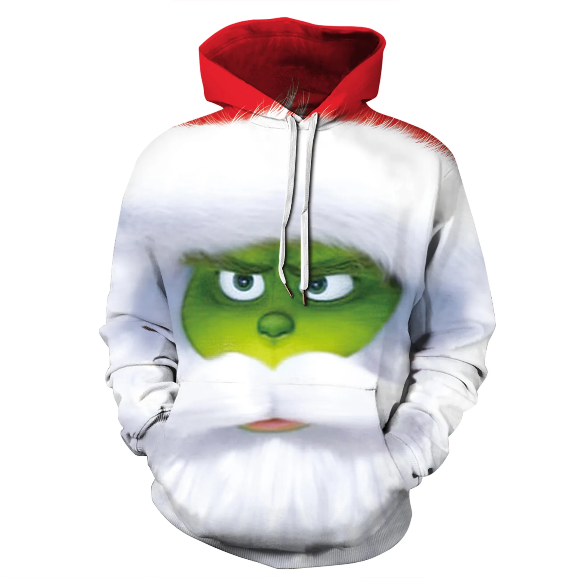 3d Anime Hoodie Green Grinch Men's Pullover Jacket Winter Casual Fashion Sweatshirt Cartoon Oversized Hoodie Street Men Clothing