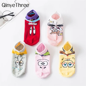 

2020 HOT spring and summer new combed cotton deodorant men's socks cartoon couple funny happy sock slippers