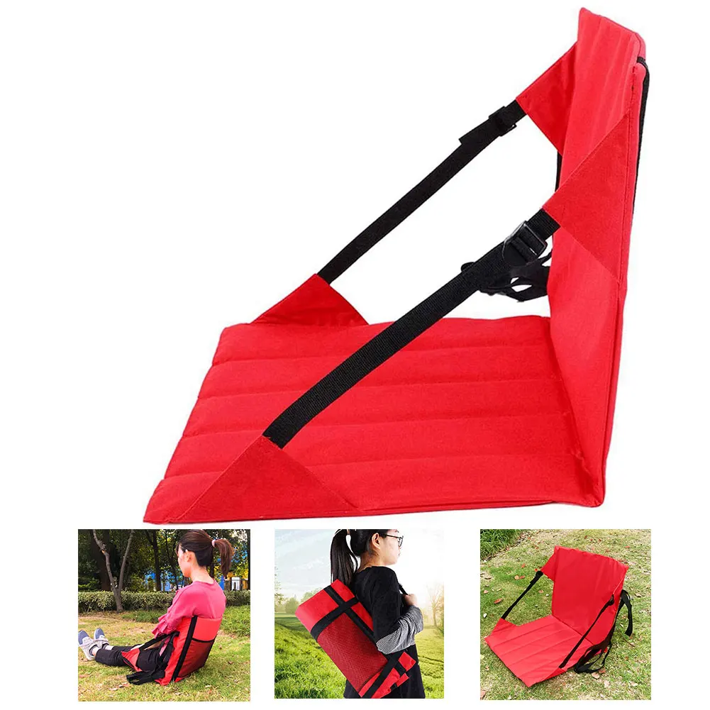 Outdoor Sitting Pad Portable Sitting Cushion Folding Seat Mat Backrest