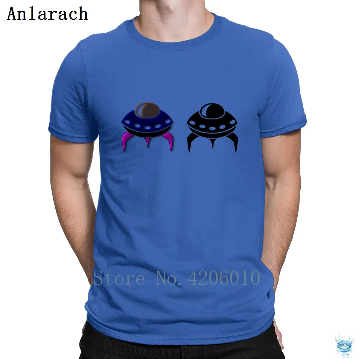 Royalblue Инопланетный космический корабль значок футболки подарок юмористический принт футболка для мужчин хлопок Anlarach tee top - Цвет: Royalblue