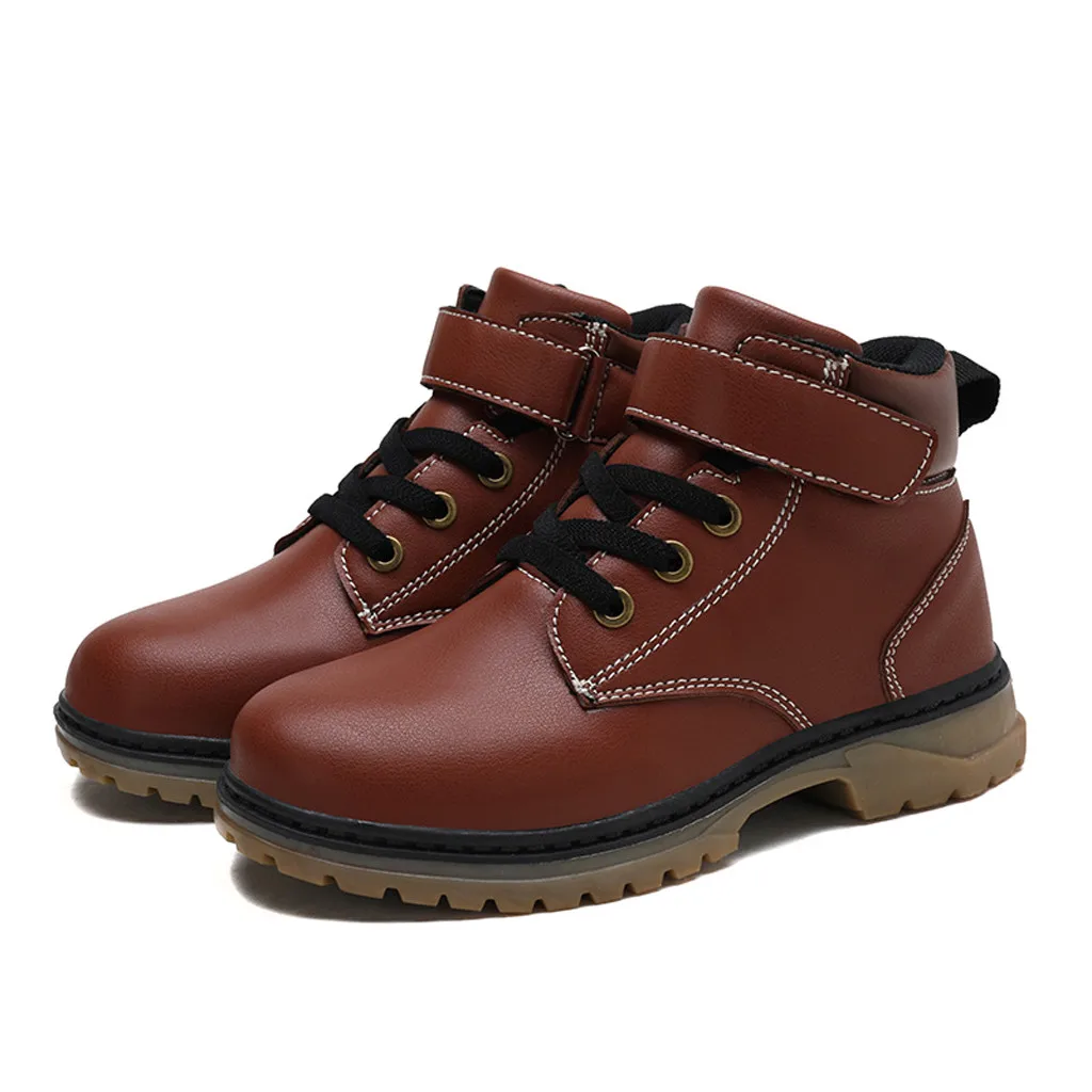 Fashion Children's Shoes Round Head Comfortable Casual Leather Boots Ankle Boots chaussures enfant garcon calzado infantil