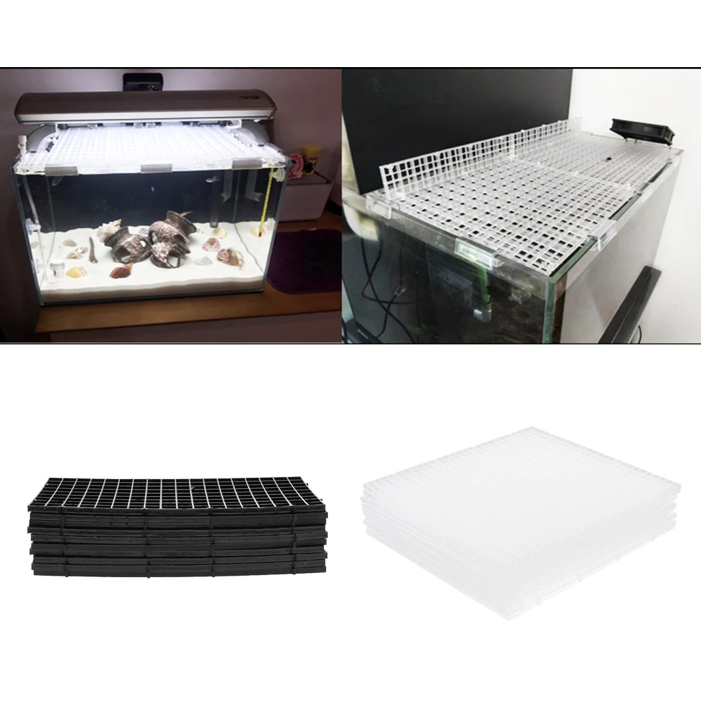 10 Pcs Grid Divider Tray Isolate Board Fish Tank Bottom Filter Tray Aquarium, 2 Colors and Sizes to Choose