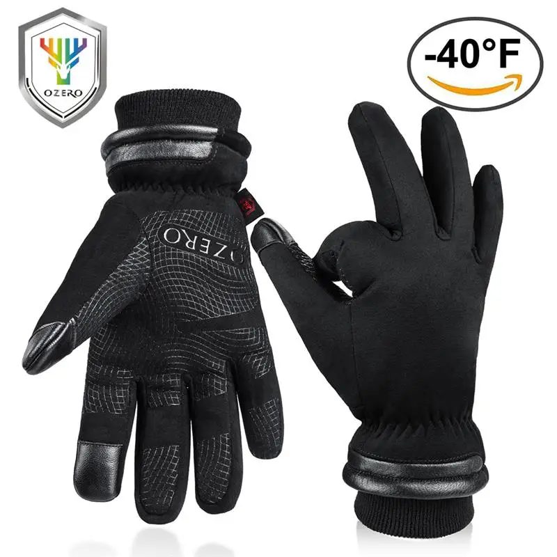 Winter Gloves OZERO Motorcycle Touch-Screen Cycling Warm Waterproof for Driving Fingers