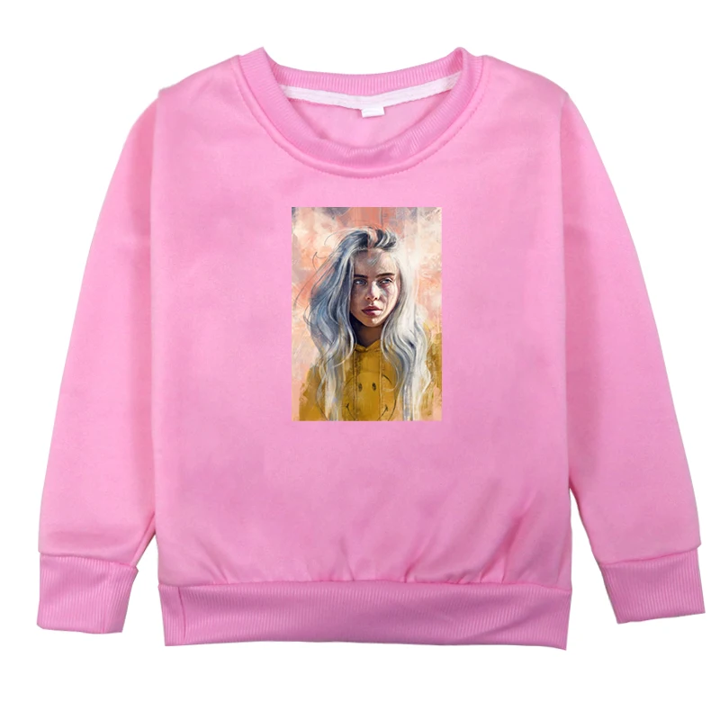 Hoodies 4 От 2 до 14 лет толстовки для девочек с принтом Billie Eilish, Bebe Fille, детская зимняя толстовка с капюшоном, одежда для маленьких девочек, футболки с длинными рукавами для мальчиков - Цвет: Hoodies 4