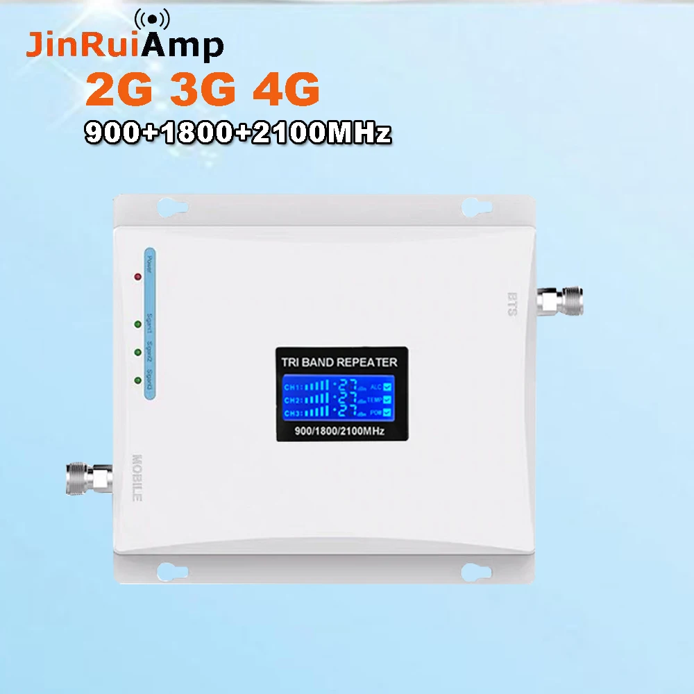 2G 3g 4G трехдиапазонный усилитель целлюлярного сигнала 70dB GSM 900 LTE 1800 WCDMA 2100 мобильный повторитель сигнала для сотового телефона gsm антенный набор