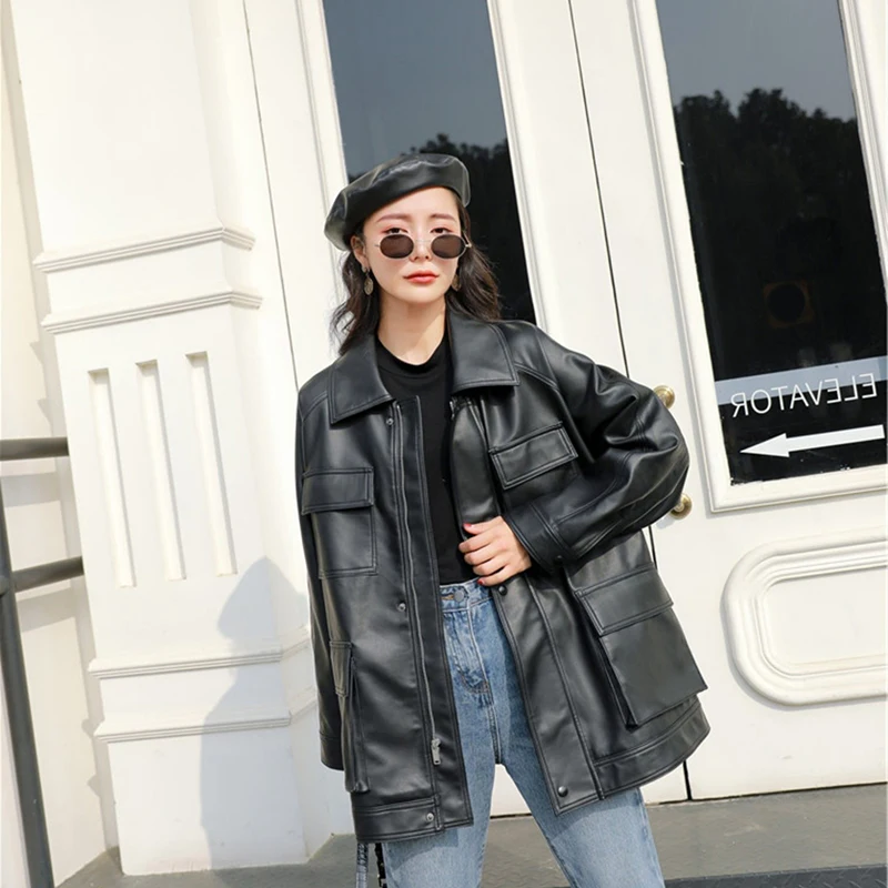 Faux Leather Jacket Womens Women Moto Faux Leather Jacket Spikes