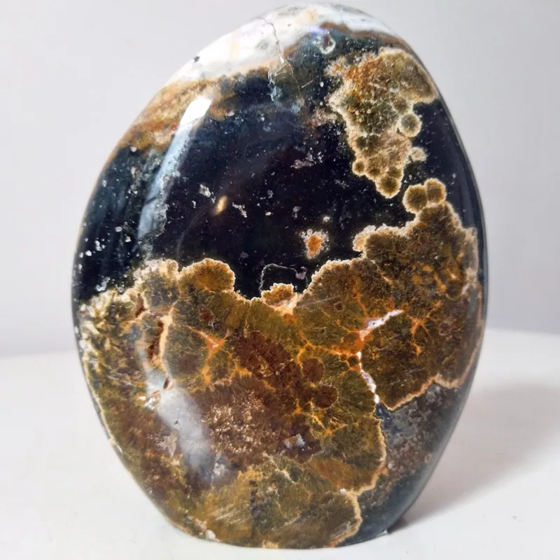 Natural sea jasper stone sea gem feng shui decoration beautiful home decoration desk display - Цвет: A1   689g    115mm
