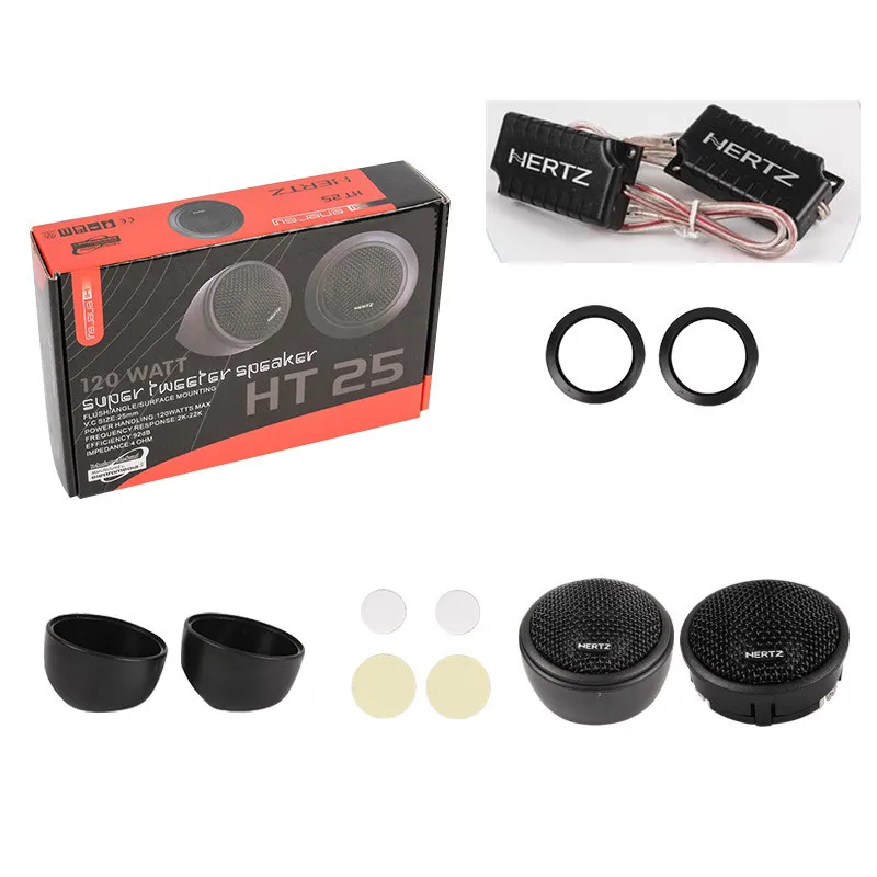 Speaker Black 120W Max 4Ohm 1Inch Car Speaker Audio Componet Tweeter Speakers 1 Pair Crossiver Divider Auto Car Music