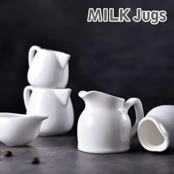 

Japanese Milk Jugs with Handle Sharp Eagle Mouth Frothing Pot Coffee Container Porcelain Matte Glazed Surface Sauce Cup