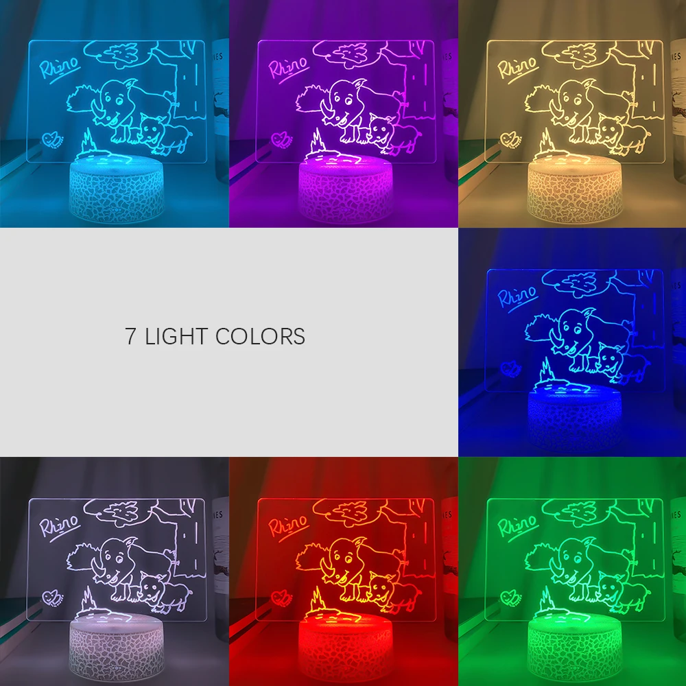 Rewritable Night Light with Message Board Girl Bedroom Sleep Light Cute Soft Desk Lamp Room Decor Desktop Ornaments Gift