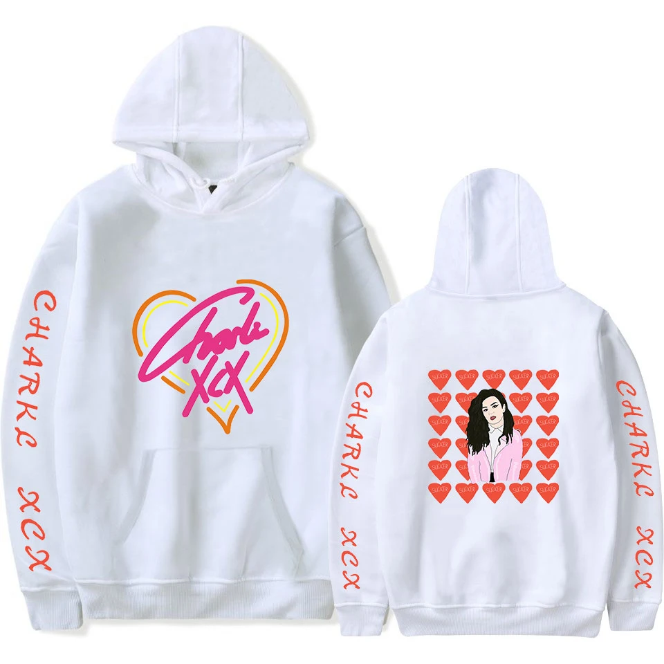 Удобные толстовки с капюшоном Charli XCX толстовки для мужчин/женщин с модным принтом Charli XCX толстовки мужские осенние пуловеры повседневные черные топы