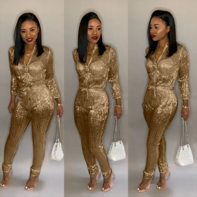 glitter wrap jumpsuit