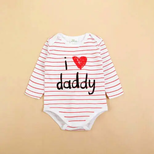 0-12 Months Newborn Baby Boy Clothes Girls Long Sleeve Romper I Love Mommy Daddy Baby Girl Clothes Jumpsuit Romper