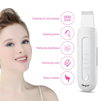 

Ultrasonic Ems Skin Scrubber Cleaner Ion Blackhead Remover Anti Aging Wrinkles Remover Skin Peeling Facial Massager Skin Care