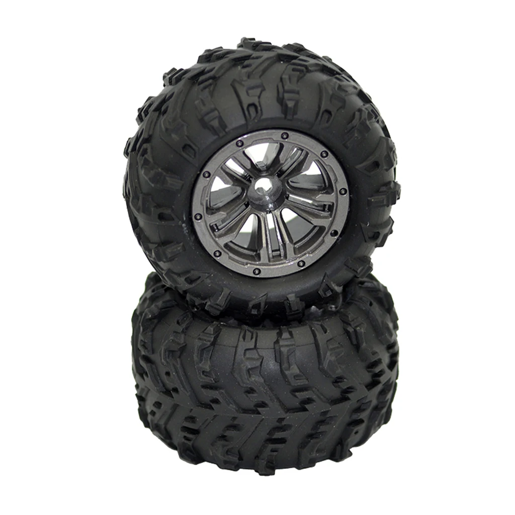 2PCS 1/20 Rubber Tires with Wheels for XLH 9145 Off-Road Monster Truck RC Car Accessories