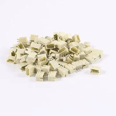 

100 Pcs Single Row 3 Pin 1.5mm Pitch PCB Header Connector Socket Beige