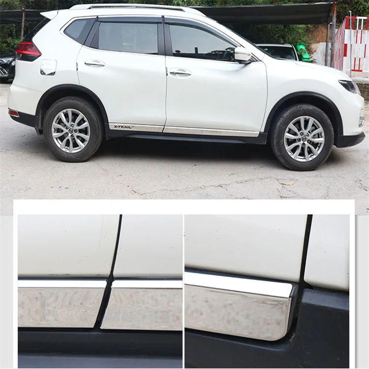 Для Nissan X-Trail X Trail- корпус из нержавеющей стали боковые молдинги Боковая дверь украшение автомобиля Стайлинг