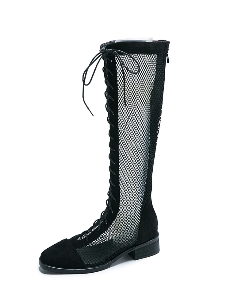 

Martin Boots Female Summer 2019 New Wild Thick With Mesh Breathable Long Boots Subnet Red Thin England Wind Shoes