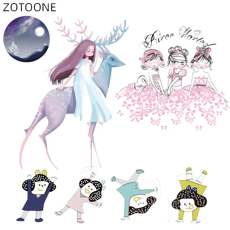 Детские нашивки ZOTOONE с рисунком танцующей девочки утюжок на сказочной одежде